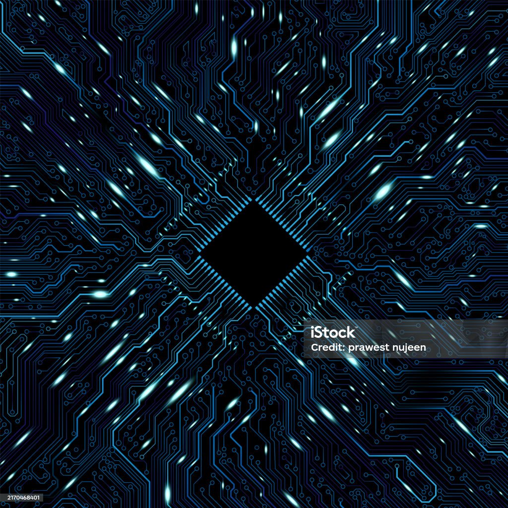 Cpu Chip On Motherboard Central Computer Processors Cpu Concept Quantum ...