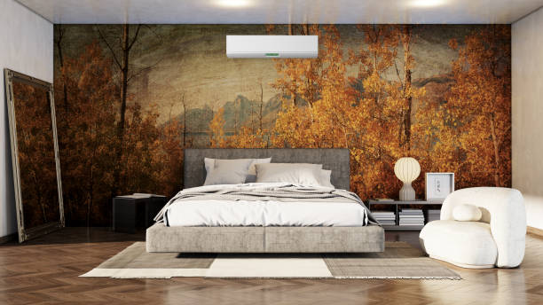 istock modern bright interiors room with air conditioning and remote control illustration 3D rendering 2170470485