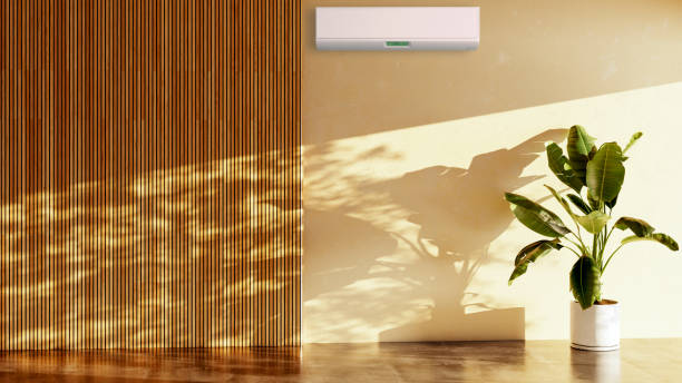 istock modern bright interiors room with air conditioning and remote control illustration 3D rendering 2170470584