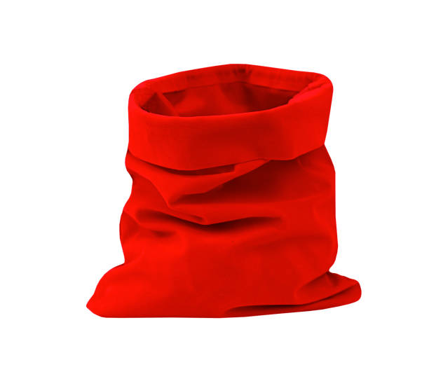 istock Red textile santa bag  isolated on white nobody. Christmas decor single object. 2170475712