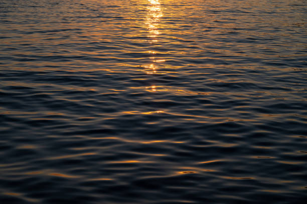 istock Blue sea surface with waves at sunset, sunrise. 2170476183