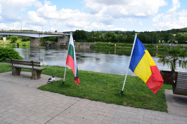 flags of Romania and Bulgaria