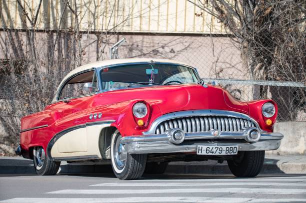 Vintage classic American old timer car in town of Moron Cuba
