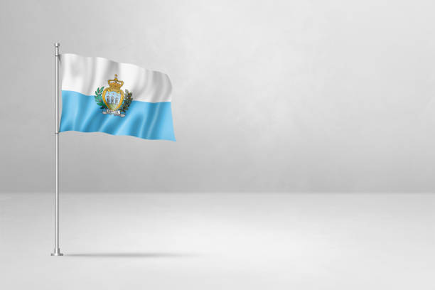 istock San Marino flag isolated on white concrete wall background 2170485343