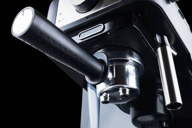 istock Barista cafe making coffee with coffee machine. Coffee preparation service concept 2170494338