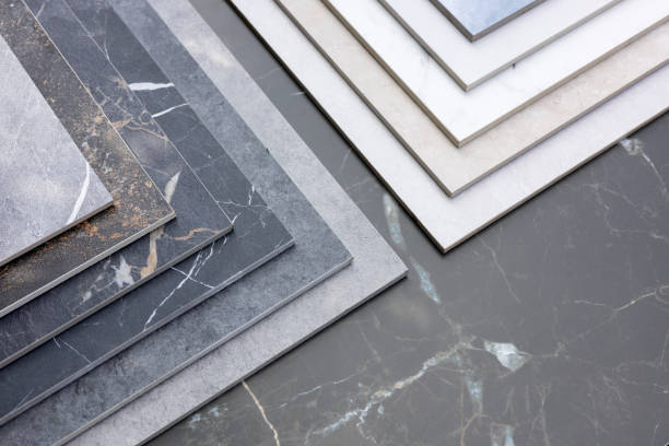 istock Samples of a ceramic tile. Colored samples of ceramic tiles for kitchen or bathroom interior material design of house 2170495641