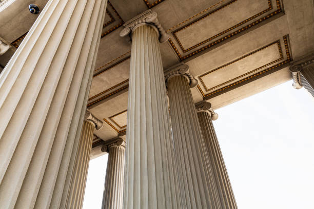 istock Honor of the architectural composition tall antique columns 2170504422