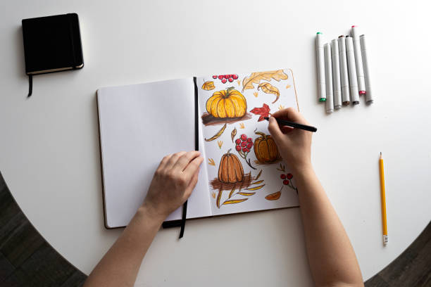 istock Hand Drawing Autumn Illustration With Pumpkins 2170506298