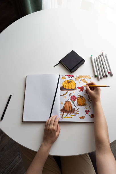 istock Hand Drawing Autumn Illustration With Pumpkins 2170506300