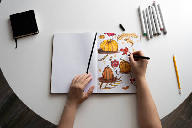 istock Hand Drawing Autumn Illustration With Pumpkins 2170506302