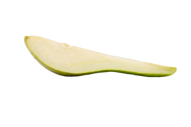 istock Fresh green pear slice isolated on a white background showcasing its texture and color 2170509559