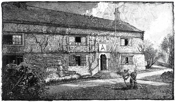 istock Ovingham parsonage, where Thomas Bewick went to school, he was an English graphic artist and inventor of woodcut. In contrast to the traditional woodcut technique, the particularly hard wood of the boxwood is processed. 2170513329