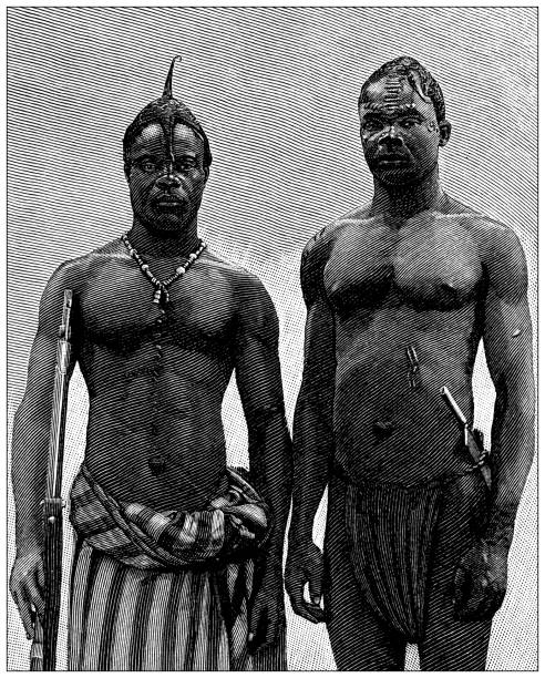 Antique Illustration: Natives of Bangala, Central Africa