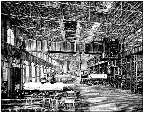 istock Antique Illustration: Locomotive works, Philadelphia 2170522786