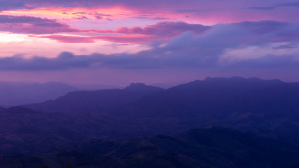 istock Beautiful sunset over the mountain in Thailand. 2170523429