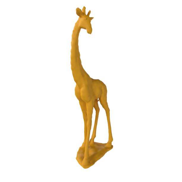 istock 3D rendering of a tall, yellow giraffe standing on a white backdrop 2170531924
