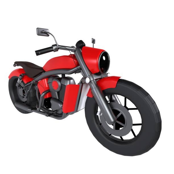 istock 3D render of a red motorcycle with a big front wheel 2170540542