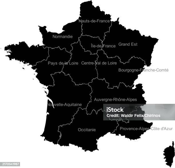 France Partition Map France Map With Its Administrative Divisions And Regions Stock ...