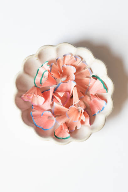istock Pencil shavings on a white background. 2170549273