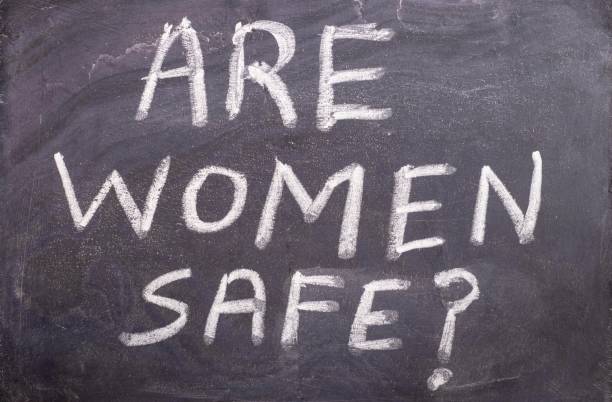 istock Are Women Safe with Question Mark Written on Blackboard with White Chalk 2170549369