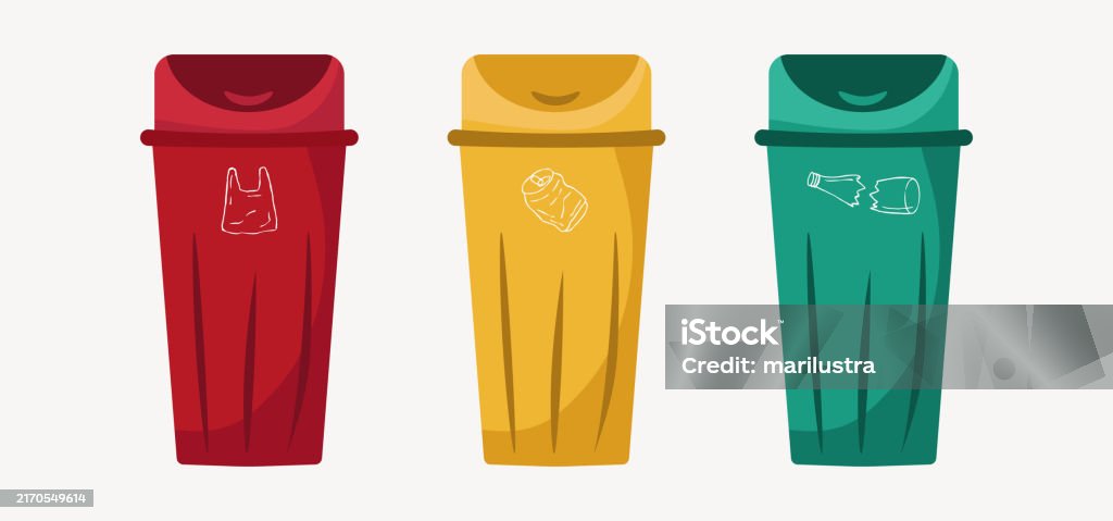 Selective Garbage Collection Selective Garbage Bin Garbage Collection Waste Recycling Stock ...