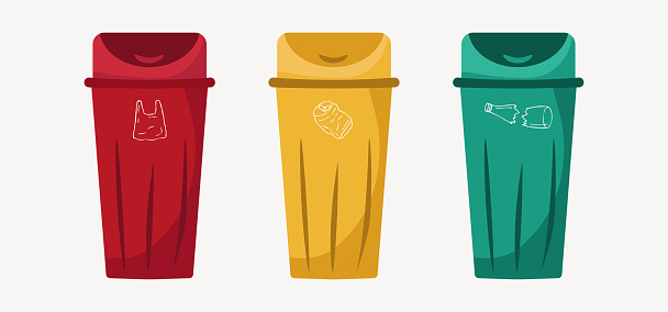 Selective Garbage Collection Selective Garbage Bin Garbage Collection Waste Recycling Stock ...