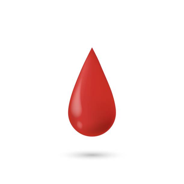 istock Red shiny blood drop. Droplet realistic flat vector clipart. Vector medical concept 2170549991
