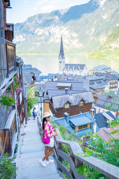 istock Discovering the charming village of Hallstatt in Austria while exploring its scenic staircases 2170559638