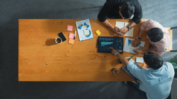 istock Smart manager explain financial graph to colleague at meeting room. Convocation. 2170561650