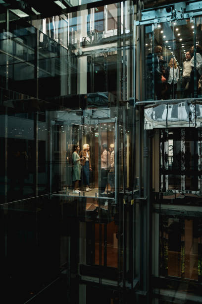 istock Elevators of a modern office in Paris, France 2170561833