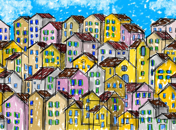 istock Sketch of an imaginary city inspired by the old Tuscan towns - seamless pattern concept image - I'm the copyright owner of the graffiti images used in this picture 2170563385