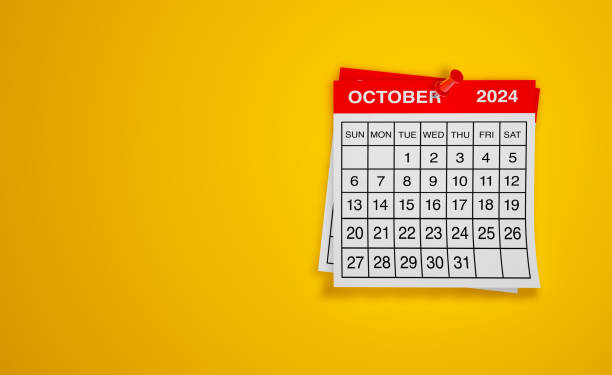istock October 2024 calendar on yellow background 2170564945