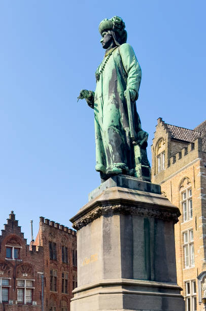 istock Statue Jan Van Eyck, Brugge, Flanders, Belgium 2170565159