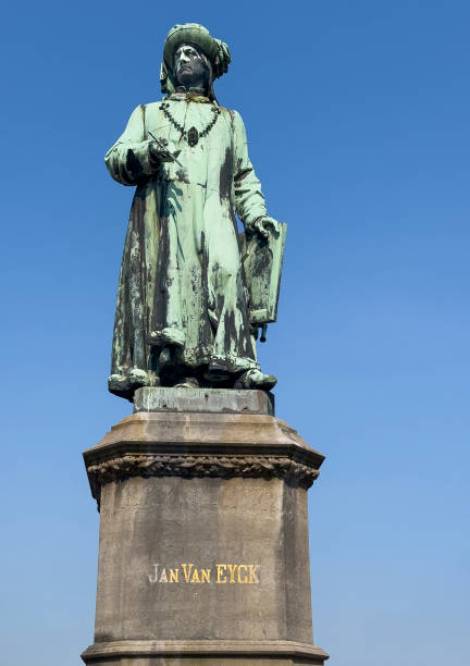 istock Statue Jan Van Eyck frontal closeup, Brugge, Flanders, Belgium 2170565165