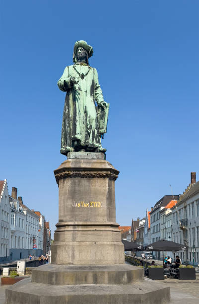 istock Statue Jan Van Eyck frontal view, Brugge, Flanders, Belgium 2170565170