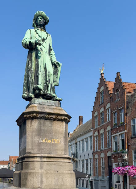 istock Statue Jan Van Eyck frontal view, Brugge, Flanders, Belgium 2170565187