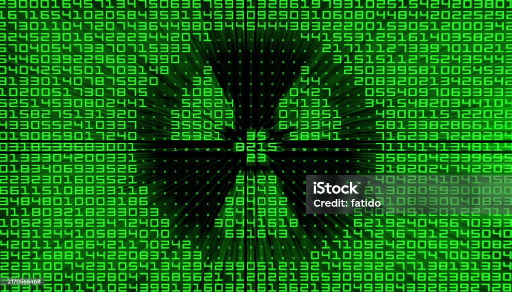 Radioactiviteit Symbool Radioactivity Symbol On Binary Background Stock Photo - Download Image ...