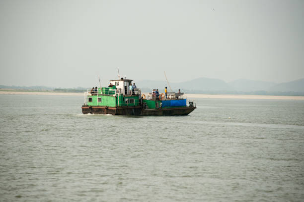 Guwahati, Assam, India - April 01, 2016 : Inland Water Transport Services on the Brahmaputra River.