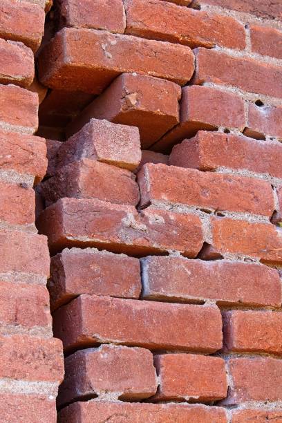 istock Old brick wall with a large crack, Jerome, Arizona. 2170574426