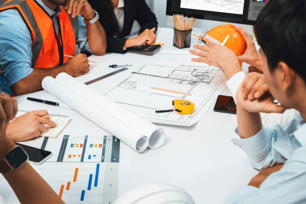 istock Diverse group of civil engineer and client working on architect. Prudent 2170575199