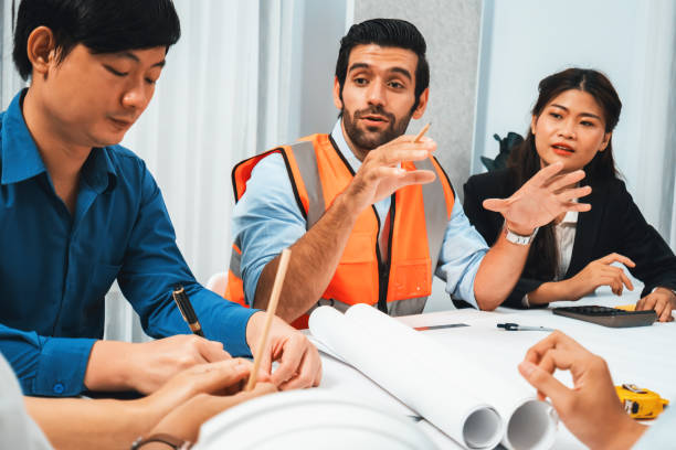 istock Diverse group of civil engineer and client working on architect. Prudent 2170576318