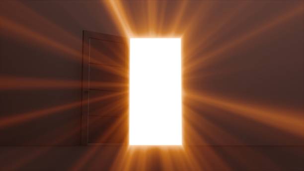 istock Door opening with shine 2170576899