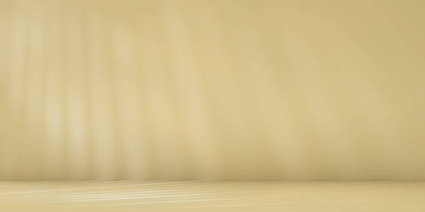 istock Beige minimalist studio for product presentation. Empty room with shadows of blinds. 3d room background with copy space. 3d render illustration 2170577114