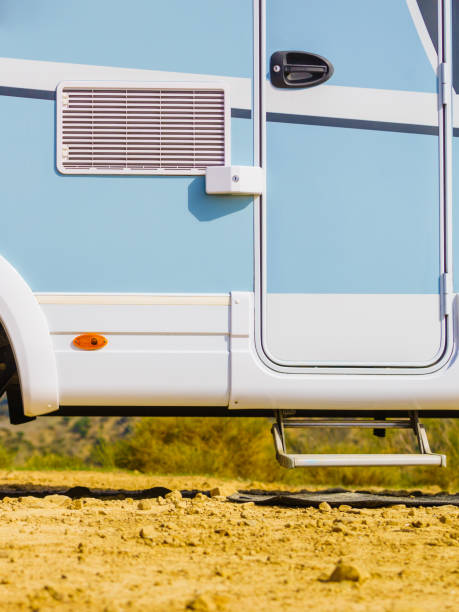 istock Camper car detail. Grid, ventilation plate for fridge. 2170578372