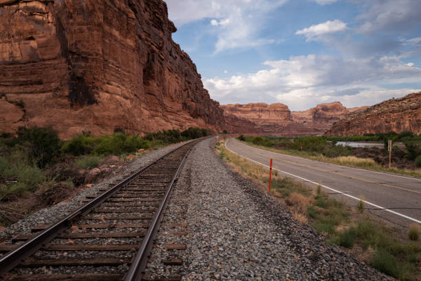 istock Shafer trail and railway in canyon near Moab 2170578772