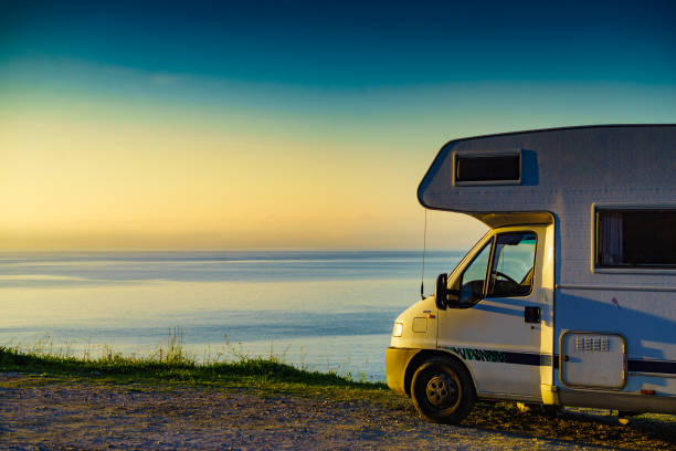 istock Rv caravan camping on sea shore 2170578846