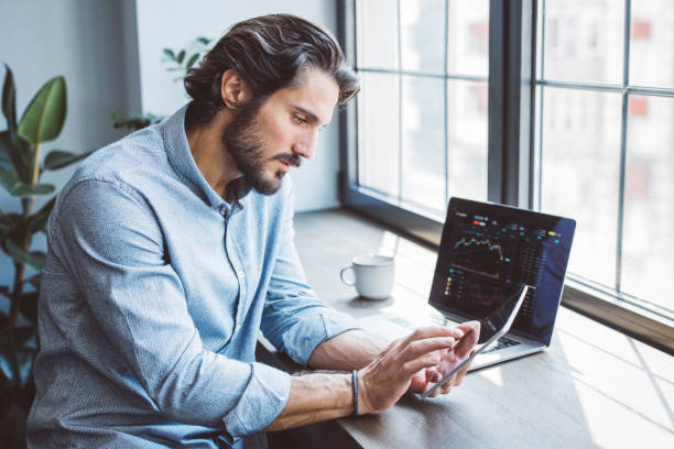 Businessman working from home office