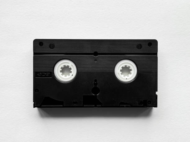 istock Vintage black vhs cassette tape on white background 2170587389