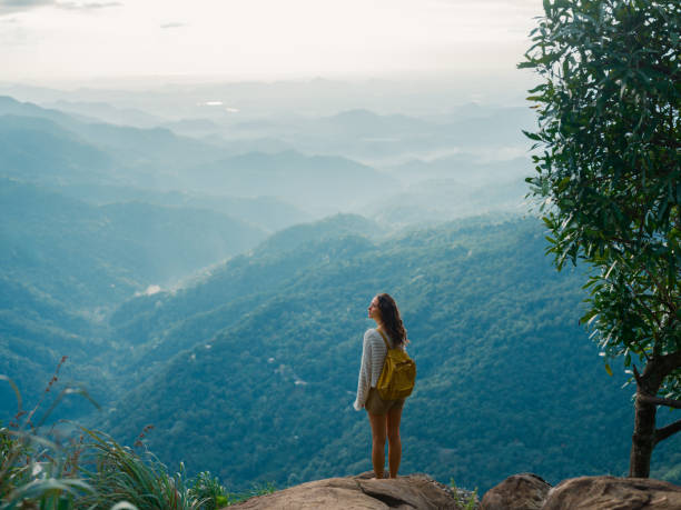 istock Woman on viewpoint in Ella overlooking little Adam's peak 2170591356