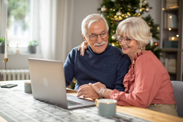 istock Senior couple for Christmas at home 2170592408